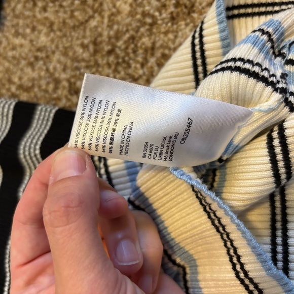 Maeve by Anthropologie || Ribbed Striped Knit Sweater Tee Size L - Picture 5 of 10